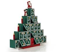 Spielwerk® Calendrier de l'Avent en bois réutilisable 'Sapin de Noël' 24 tiroirs à remplir individuel Déco Noël intérieur Idée Cadeau