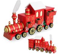 Spielwerk® Calendrier de l'Avent réutilisable 'Locomotive' en bois 24 tiroirs à remplir individuel Noël décoration fêtes