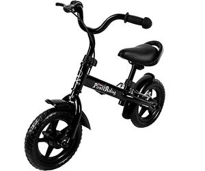 SPIELWERK® Draisienne pour Enfants Noir Guidon Selle réglable Frein Vélo d'apprentissage 10 Pouces Vélo d'équilibre Bike Pneus