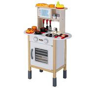SPIELWERKŽ Dinette en Bois Accessoires en Bois 35pcs Four Bords arrondis Hauteur réglable Cuisine pour Enfants Jeu éducatif