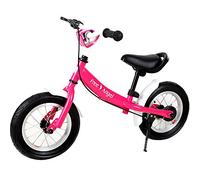 SPIELWERKŽ Draisienne pour Enfants Rose Guidon Selle réglable Frein Vélo d'apprentissage 12 Pouces Vélo d'équilibre Bike Pneus
