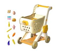 Spielzeug Einkaufswagen Set - Rot Gelb Bärenwagen ABS, Interaktives Supermarkt Kinderwagen Lernspielzeug, Inggeve 15 Teiliges | Robustes Lauflernhilfe Spielzeug Fuer Kleinkinder Ab Drei Jahren