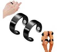 spier Lot de 2 anneaux magnétiques thérapeutiques pour le drainage lymphatique - Anneau magnétique pour perdre du poids - Élégante bague magnétique ouverte - Bague magnétique élégante pour hommes et