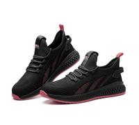 SPIEZ Anti-écrasement Chaussures de Sécurité Femmes Légères Chaussures de Travail Confortables et Anti-crevaison, Respirantes Basket Securite pour Le Travail et Le Quotidien, 35 EU, Noir/Rose