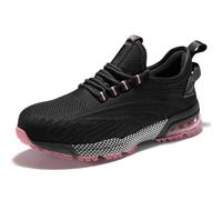 SPIEZ Chaussures de Securite Coussin d'air Basket de Securite Femme Respirant Antidérapant Confortable Chaussures de Travail Femme pour Un Usage Quotidien Noir Rose EU 38