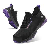 SPIEZ Chaussures de Securite Femmes Legere, Basket de Securite, Noir-Violet EU 38