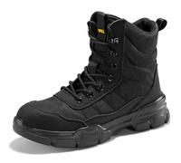 SPIEZ Chaussures de Sécurité Homme SB PL, Bottes de Travail Légères avec Fermeture éclair, Boots de Sécurité Souples Shaussures de Travail, EU41.5, Noire