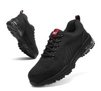 SPIEZ Chaussures de sécurité légères Homme Femme Embout Composite Non métallique Semelle Coussin d'air antidérapante Noir Rouge Pointures 43