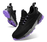 SPIEZ Chaussures De Travail Femme Slip on, Noir/Violet EU40