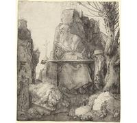 Spiffing Prints Albrecht Durer - Saint Jerome by The Pollard Willow - Large - Semi Gloss Print