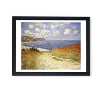 Spiffing Prints Claude Monet - Path Through the Corn at Pourville 1882 - Affiche encadrée - Taille XL
