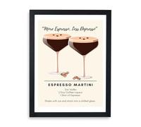 Spiffing Prints Cocktail Hour - Espresso Martini - Mixologie chic avec guide de recettes - XL - Affiche encadrée