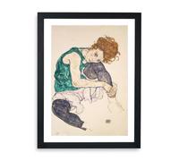 Spiffing Prints Egon Schiele - Affiche encadrée Adele Herms - Femme assise avec jambes dessinées - Taille XL