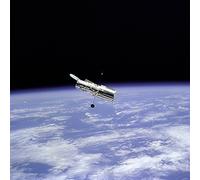 Spiffing Prints Hubble Telescope - Space Telescope and Earth Limb - Medium - Matte - Black Frame