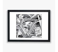 Spiffing Prints M C Escher - Affiche murale en treillis relatif - Art de décoration d'intérieur - Impression giclée - Impression encadrée - Taille XL
