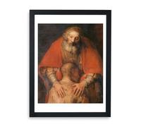 Spiffing Prints Rembrandt Harmenszoon van Rijn - Affiche encadrée du fils prodigue du père fils - Taille XL