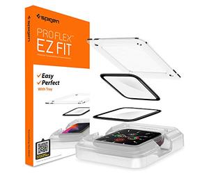 Spigen, 2 Pièces, Protection écran pour Apple Watch SE (2022/2020) / 6/5 / 4 (44mm), Proflex EZ Fit, Kit d'installation, Résistant aux Rayures, Ultra Claire, Film Protection écran