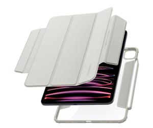 Spigen AirSkin Pro Coque Compatible avec iPad Pro 11 Pouces 2022/2021 / 2020/2018 4ème / 3ème / 2ème / 1er Génération Étui avec Couvercle magnétique Amovible - Gris