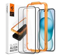 Spigen AlignMaster Lot de 2 films protecteurs d'écran en verre trempé pour iPhone 15