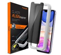 Spigen AlignMaster Verre Trempé compatible avec iPhone 11, iPhone XR, Anti-Espion, Résistant aux Rayures, 9H Protection écran