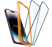 Spigen AlignMaster Verre Trempé Compatible avec iPhone 14 Pro, 2 Pièces, Couverture complète, Résistant aux Rayures, 9H Protection écran