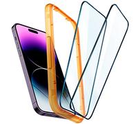 Spigen AlignMaster Verre Trempé Compatible avec iPhone 14 Pro Max, 2 Pièces, Couverture complète, Résistant aux Rayures, 9H Protection écran