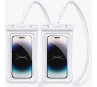 Spigen Aqua Shield A610 - Étui de protection étanche pour téléphone portable - floating - polyuréthanne thermoplastique (TPU), polychlorure de vinyle (PVC) - blanc - 6.9" (pack de 2) G