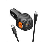 Spigen ArcStation Essential 113W Chargeur Allume Cigare USB C & A Rapide [Câble E-Marker 100W Inclus] 3 Ports Chargeur Voiture, Compatible avec iPhone 17 16 15 Pro Max Air Samsung S25 Pixel 10
