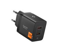 Spigen ArcStation Essential 47W Chargeur USB C Rapide [Compact & 2 Ports] GaN Mini Prise Chargeur, PD 3.0, PPS Compatible avec iPhone 17/16/15 Pro Max Air Samsung S25 Pixel 10 iPad Air - Noir