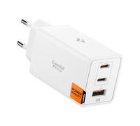 Spigen ArcStation Essential Chargeur GaN 67W USB C & A 3 Ports, Chargeur Rapide PD 3.0 Compatible avec iPhone 17 16 15, iPad, MacBook Pro 13", Samsung Galaxy S26 S25 Ultra Plus, Pixel 10 10a - Blanc