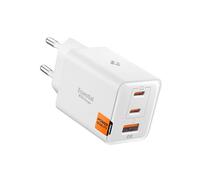 Spigen ArcStation Essential GaN 47W Chargeur USB C Rapide 3 Ports Adaptateur USB C PD 3.0 PPS QC 3.0 pour iPhone 17/16 Pro Max Air, Galaxy S25 Ultra, Pixel 10/9 Pro Fold XL, iPad, MacBook Air - Blanc