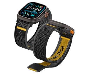 Spigen Athlex Air Bracelet en Tissu Compatible avec Apple Watch Ultra 3/2/1 49mm, Series 11/10 46mm, Series 9/8/7 45mm, 44mm - Noir Actif