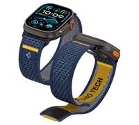 Spigen Athlex Air Bracelet en Tissu Compatible avec Apple Watch Ultra 3/2/1 49mm, Series 11/10 46mm, Series 9/8/7 45mm, 44mm - Bleu Marine Actif