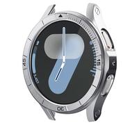 Spigen Bezel Tune Pro Styling Bague de Lunette Compatible avec Samsung Galaxy Watch 7 44mm Lunette Anneau de Couverture adhésif (2024)- Argent