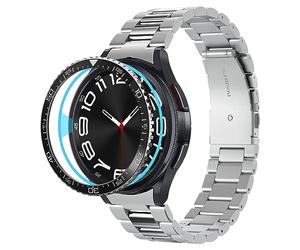 Spigen Bezel Tune Styling Bague de Lunette Compatible avec Samsung Galaxy Watch 6 Classic 43mm lunette anneau de couverture adhésif (2023) - Noir