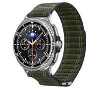Spigen Bracelet en tissu avec fermeture auto-agrippante Compatible avec Samsung Galaxy Watch 8 Classic 46 mm, 8 44/40 mm (2025) - Vert
