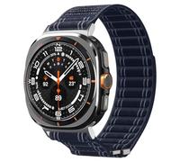 Spigen Bracelet en tissu moderne avec fermeture auto-agrippante Compatible avec Samsung Galaxy Watch Ultra 47 mm (2025/2024) - Bleu Marine