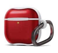 Spigen Classic C1 Coque pour Apple AirPods 5/4 | Étui TPU et PC translucide au design rétro avec mousqueton, protection anti-chute, pour modèles 2026/2024 - Rubis