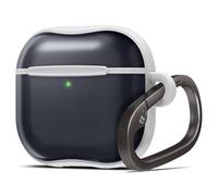 Spigen Classic C1 Coque pour Apple AirPods 5/4 | Étui TPU et PC translucide au design rétro avec mousqueton, protection anti-chute, pour modèles 2026/2024 - Gris