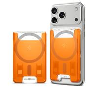 Spigen Classic C1 MagFit Porte-Cartes Magnétique Compatible avec l'iPhone 17/16/15, Autres appareils MagSafe et la série Google Pixel 10 avec PixelSnap - Tangerine