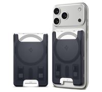 Spigen Classic C1 MagFit Porte-Cartes pour MagSafe & Pixelsnap | Design rétro-futuriste en PC, prise antidérapante et accès rapide aux 3 cartes - Graphite