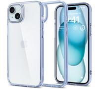 Spigen Coque [Anti-Jaune et Antichoc] en Dos PC et Bumper TPU Ultra Hybrid pour iPhone 15 - Cristal de Ciel