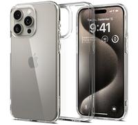 Spigen Coque [Anti-Jaune et Antichoc] en Dos PC et Bumper TPU Ultra Hybrid pour iPhone 15 Pro - Transparent