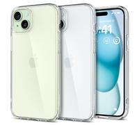 Spigen Coque [Anti-Jaune et Antichoc] en Dos PC et Bumper TPU Ultra Hybrid pour iPhone 15 - Transparent