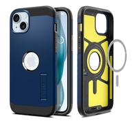 Spigen Coque Magnétique pour iPhone 15 [Antichoc avec Béquille] Tough Armor MagFit - Bleu Marin