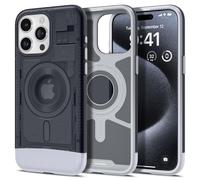 Spigen Coque Magnétique pour iPhone 15 Pro [Conception Remasterisée] Classic C1 MagFit - Graphite
