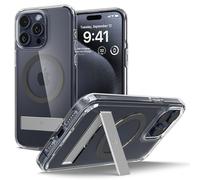 Spigen Coque Magnétique pour iPhone 15 Pro Max [Béquille Kickstand] en Dos PC et Bumper TPU Ultra Hybrid S MagFit - Graphite