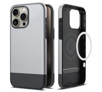 Spigen Coque Magnétique pour iPhone 15 Pro Max [Iconique] Style Armor MagFit - Argent Classique
