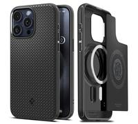 Spigen Coque Magnétique pour iPhone 15 Pro Max [Style Chevron] Mag Armor MagFit - Noir Mat