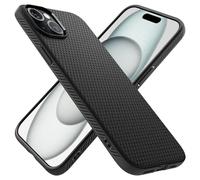 Spigen Coque pour iPhone 15, Liquid Air, [Surface Antidérapante] 6,1 Pouces - Noir Mat
